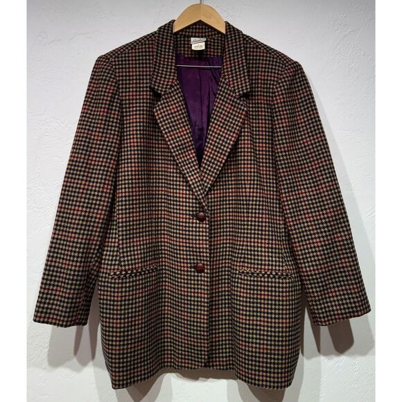 Jacklyn Smith Classics Jackets & Blazers - Vintage Wool Blazer Women 18 (Vintage 18) Houndstooth Blend Jacklyn Smith